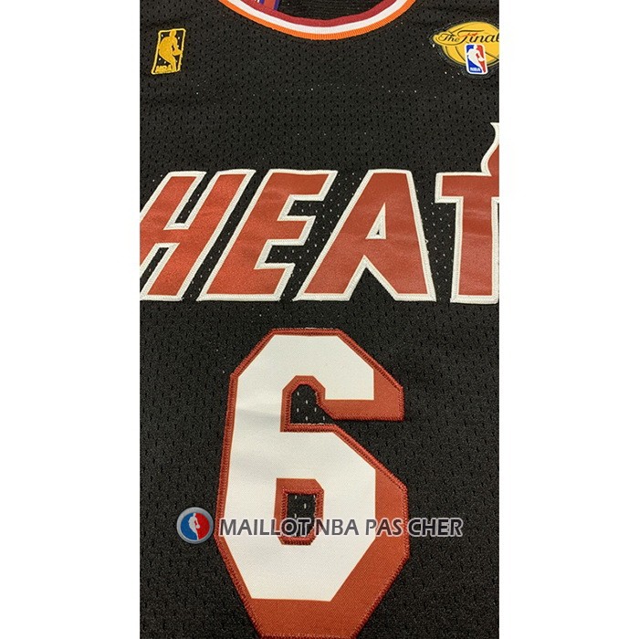 Maillot Miami Heat LeBron James NO 6 Mitchell & Ness 2010-11 Noir